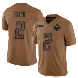 Limited Easton Stick Men's Los Angeles Brown 2023 Salute To Service Jersey
