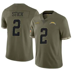 Limited Easton Stick Men's Los Angeles Olive 2022 Salute To Service Jersey
